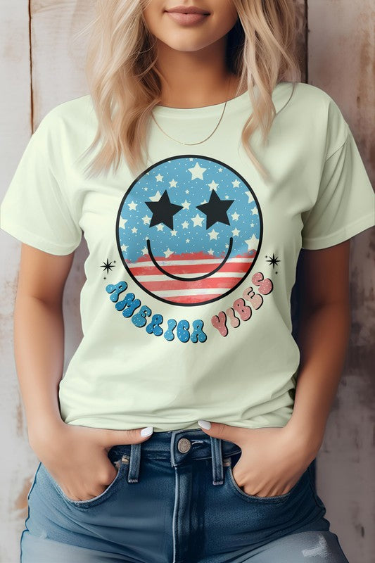 America Vibes Retro, camiseta gráfica del 4 de julio