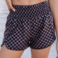 Plaid High Waisted Athletic Shorts