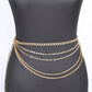 Plus Size Mix Chain Rhinestone Layered Chain Belt