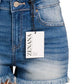 Plus Mid Rise Raw Frayed Hem Denim Shorts