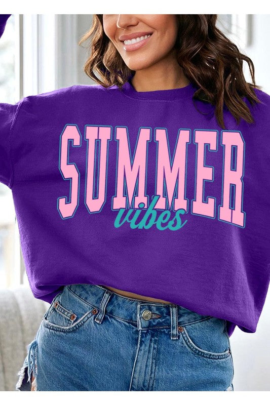 Sudaderas extragrandes de polar con estampado Summer Vibes