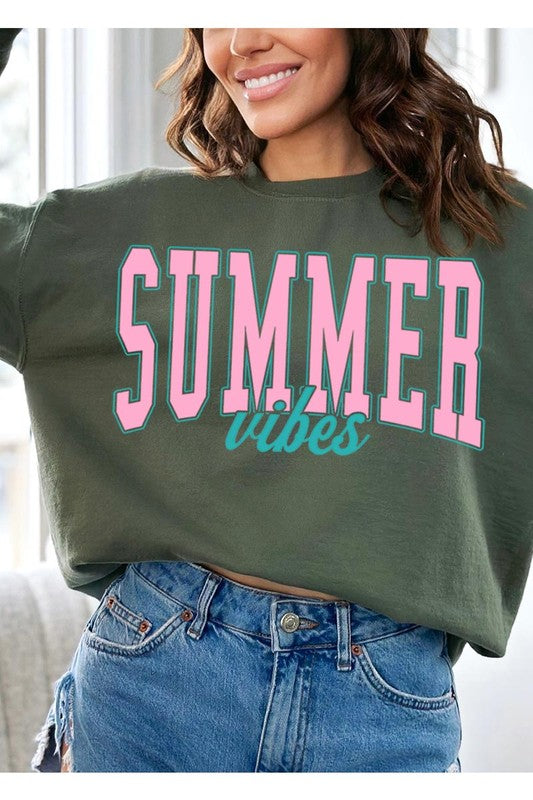 Sudaderas extragrandes de polar con estampado Summer Vibes