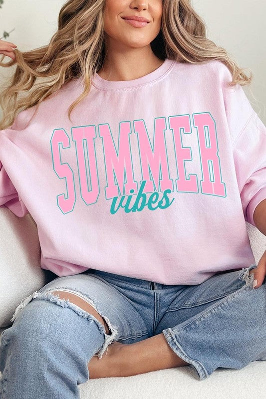 Sudaderas extragrandes de polar con estampado Summer Vibes