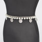 Plus Size Fringe Disk Pearl Accent Chain Belt