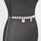 Plus Size Fringe Disk Pearl Accent Chain Belt