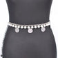 Plus Size Fringe Disk Pearl Accent Chain Belt