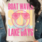 Boat Waves Sun Rays Lake Days Graphic T Shirts