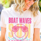 Boat Waves Sun Rays Lake Days Graphic T Shirts