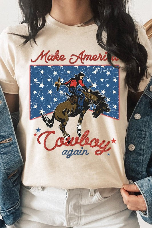 Camisetas gráficas Make America Cowboy Again