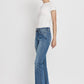 High Rise Slant Hem Flare Jeans