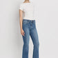 High Rise Slant Hem Flare Jeans