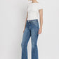 High Rise Slant Hem Flare Jeans