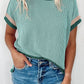 Womens Summer Casual Crew Neck Fit Lightweight Top