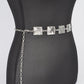 PLUS SIZE SQUARE PLATE ICONIC CHAIN BELT