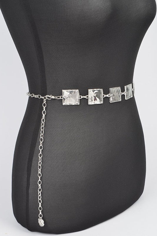 PLUS SIZE SQUARE PLATE ICONIC CHAIN BELT