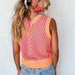 Women Contrast Chevron Knit V Neck Sweater Vest