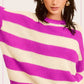 Striped Round Neck Loose Fit Sweater