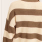 Striped Round Neck Loose Fit Sweater