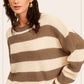 Striped Round Neck Loose Fit Sweater