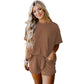 Women Textured Knit Loose Fit Tee and Shorts Set