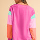 Color Block Drop Sleeve Top