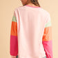 Color Block Drop Sleeve Top