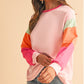 Color Block Drop Sleeve Top