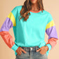 Color Block Drop Sleeve Top