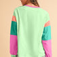 Color Block Drop Sleeve Top