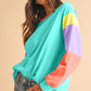 Color Block Drop Sleeve Top