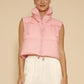 Bow cropped puffer vest