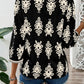 Ethnic Abstract Print Puff Sleeve V Neck Blouse