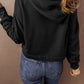 Drop Shoulder Drawstring Cropped Hoodie