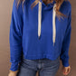 Drop Shoulder Drawstring Cropped Hoodie