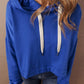 Drop Shoulder Drawstring Cropped Hoodie