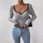 Ribbed long sleeve top