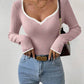 Ribbed long sleeve top