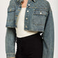 EMBROIDERED DENIM CROP JACKET