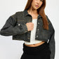 EMBROIDERED DENIM CROP JACKET