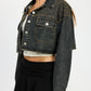 EMBROIDERED DENIM CROP JACKET