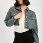 EMBROIDERED DENIM CROP JACKET