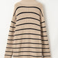 Stripe Side Pockets Open Front Cardigan