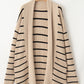 Stripe Side Pockets Open Front Cardigan