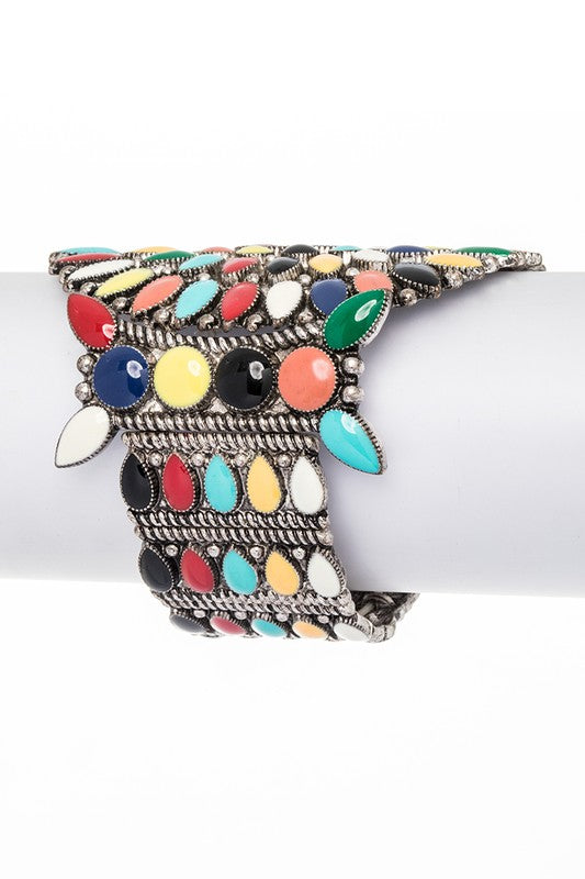 Enamel Oversize Stretch Western Bracelet