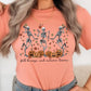 Fall Breeze and Autumn Leaves Skeleton Graphic Tee