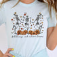 Fall Breeze and Autumn Leaves Skeleton Graphic Tee