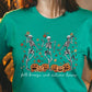 Fall Breeze and Autumn Leaves Skeleton Graphic Tee