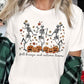 Fall Breeze and Autumn Leaves Skeleton Graphic Tee