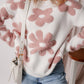 Vintage Flower Drop Shoulder Loose Sweater