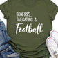 Bonfires Tailgating & Football Graphic Tee